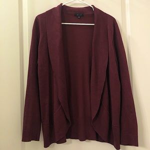 Flattering Maroon / Ruby Red Cardigan Open Sweater Medium